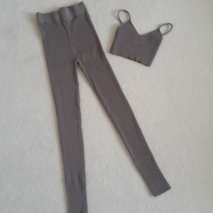 Zara Special Edition Knit Ribbed Leggings and Top Matching Set